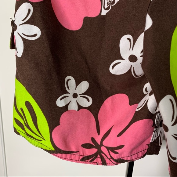 Roxy Girls Hawaiian Floral Swim Board Shorts - Picture 8 of 11